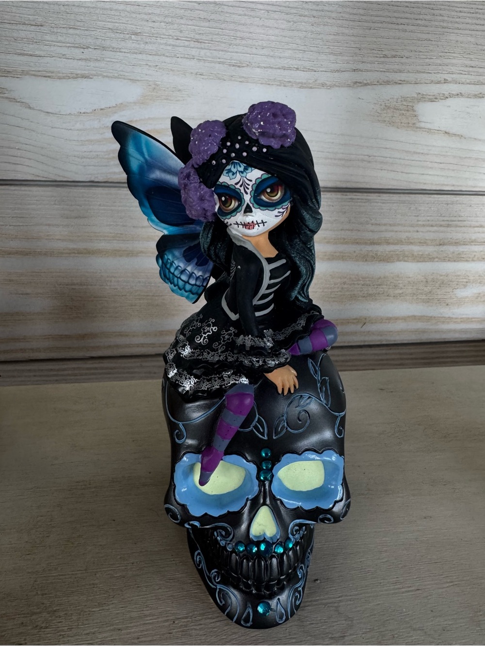 Spirit of the Noble Strength sugar skull fairy figurine by artist Jasmine Becket
